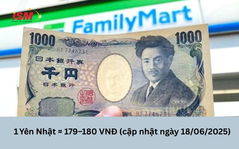 Theo tỷ giá trung bình trong khoảng 30–90 ngày gần đây, 1 Yên Nhật ≈ 179–180 VNĐ 