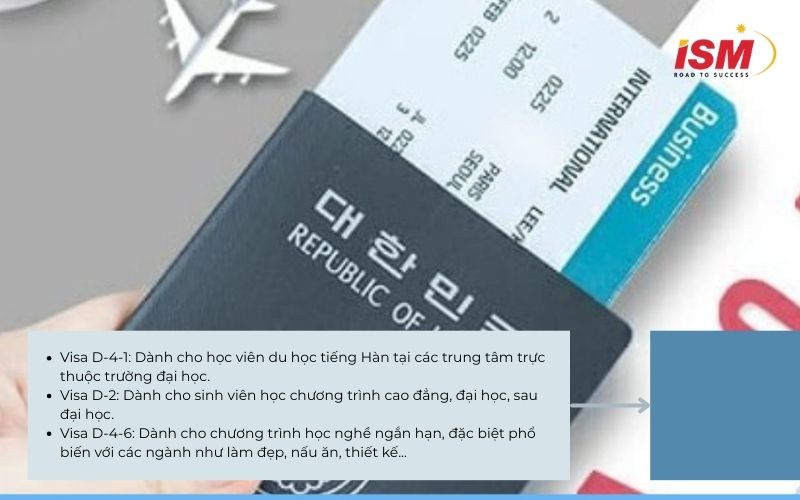 Có 3 loại visa du học Hàn Quốc phổ biến